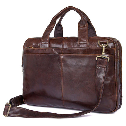Full Grain Leather Briefcase For Men, Leather Messenger Bag, Mens Leather Shoulder Bag