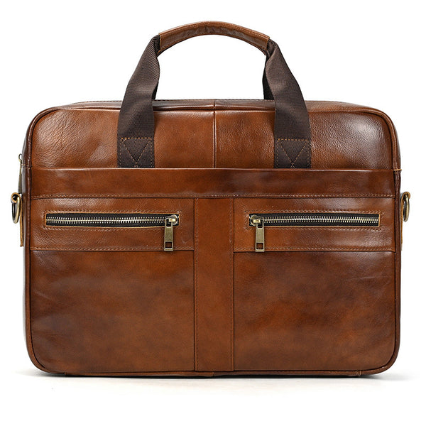 Full Grain Leather Briefcase Men's Messenger Bag Vintage 15" Leather Laptop Computer Bag Gift for Him