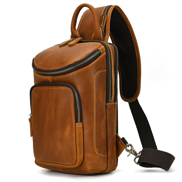 Retro Leather Crossbody Bag for Women - Contrast Color Shoulder Bag | Vintage Style Handbag with Cotton Lining