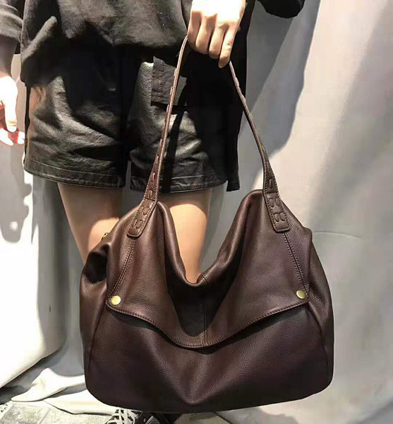 Full Grain Leather Shoulder Bag Women Leather Handbag Large Leather Crossbody Bag T80323