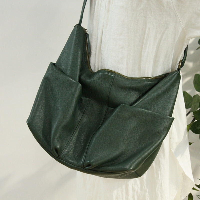 Roseau Essential M Hobo bag Green-gray - Leather (10218HDMM00)