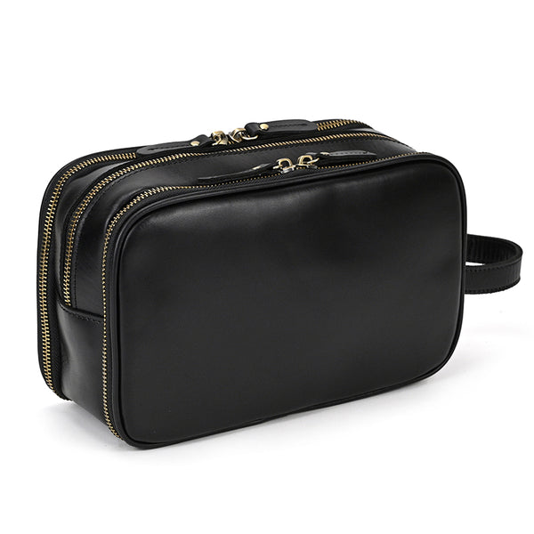 Groomsmen Gift Personalized Leather Toiletry Bag Waterproof Leather Dopp Kit Men's Shaving Kit, Groomsmen Proposal - ROCKCOWLEATHERSTUDIO