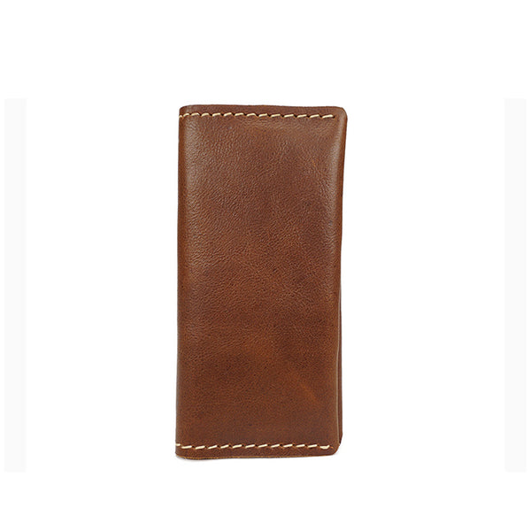 Handmade Men's Long Leather Wallet Money Purse Card Holder A05