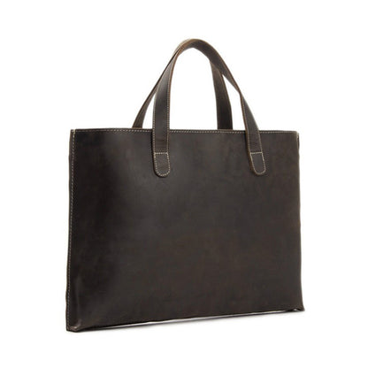 Minimalist Leather Briefcase Laptop Bag Designer Handbag ZB02 - ROCKCOWLEATHERSTUDIO