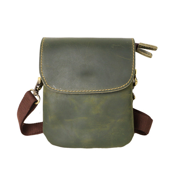 ROCKCOW Handmade Genuine Leather Satchel Bag, Men Messenger Bag, Shoulder  Bag Vintage Brown