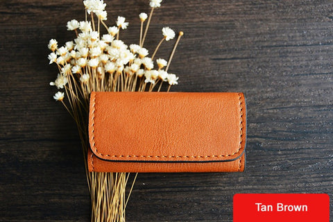 Custom Handmade Vegetable Tanned Italian Leather Key Holder Key Case D055 - ROCKCOWLEATHERSTUDIO
