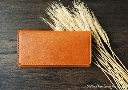 Custom Handmade Vegetable Tanned Italian Leather Card Holder Leather Wallet Money Purse Clutch D053 - ROCKCOWLEATHERSTUDIO