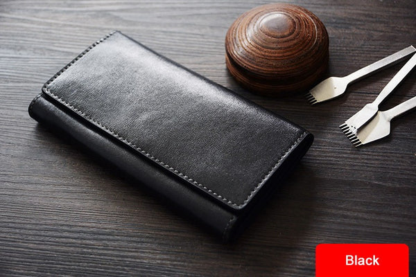 Custom Handmade Vegetable Tanned Italian Leather Long Wallet Money Purse Card Holder Wallet D051 - ROCKCOWLEATHERSTUDIO