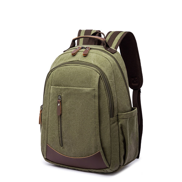 Canvas Laptop Backpack Canvas Travel Backpack Unisex Backpack For Work – RockCow Leather Studio