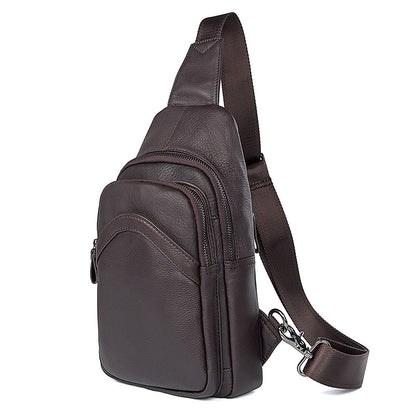 Men Leather Chest Pack Full Grain Leather Sling Bag Stylish Shoulder Bag JMD4013