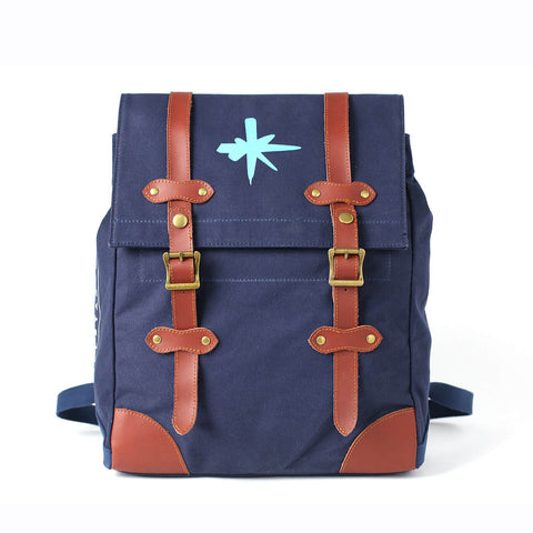 Men's Canvas Leather Hiking Travel Backpack, Rucksack School Bag TB310 - ROCKCOWLEATHERSTUDIO