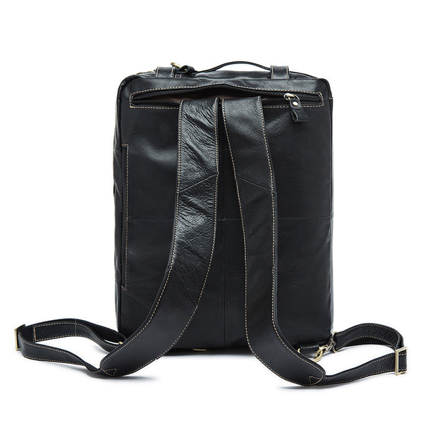 Convertible Leather Backpack, Men's Shoulder Bag, Large Capacity Leath – RockCow Leather Studio