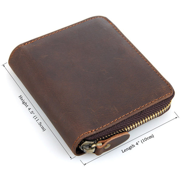 Genuine Leather Luxury Men's Long Zipper Wallets, Long Wallets for Men