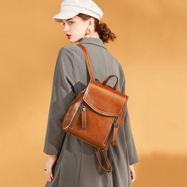 Buy Own Classy Women's Genuine Suede Leather Luxury Backpack