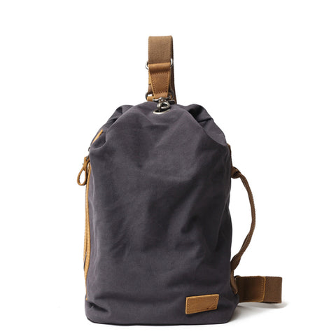 Retro Canvas Chest Pack Men Chest Bag Casual Shoulder Bag Messenger Bag FX3053 - ROCKCOWLEATHERSTUDIO