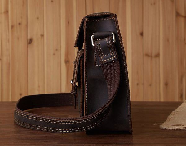 Full Grain Leather Men's Shoulder Bag Vintage Handmade Leather Messeng –  ROCKCOWLEATHERSTUDIO