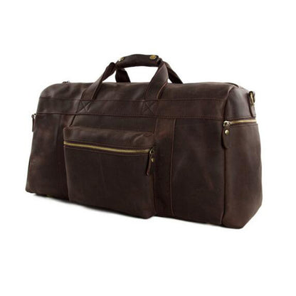 Vintage Full Grain Leather Large Capacity Travel Luggage Men Duffle Gym Bags 1098 - ROCKCOWLEATHERSTUDIO
