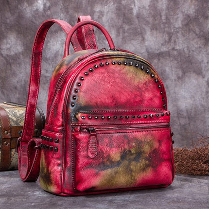 all leather womens backpack purse Vintage Full Grain Leather Backpack, Women Backpack Purse – RockCow Leather  Studio