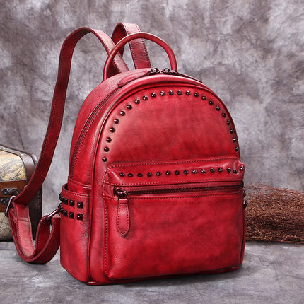 Vintage Full Grain Leather Backpack, Women Backpack Purse – RockCow Leather Studio Vintage Full Grain Leather Backpack, Women Backpack Purse – RockCow Leather Studio