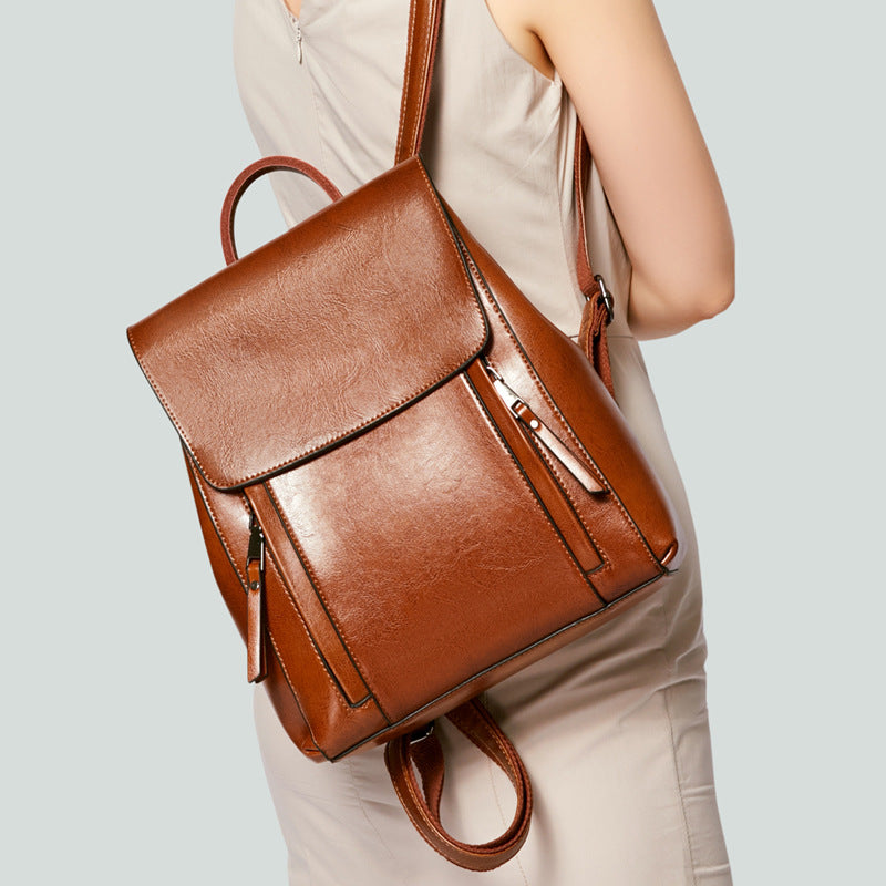 backpack leather bag for women Top Grain Leather Backpack For Women Female Leather Designer Backpack –  RockCow Leather Studio