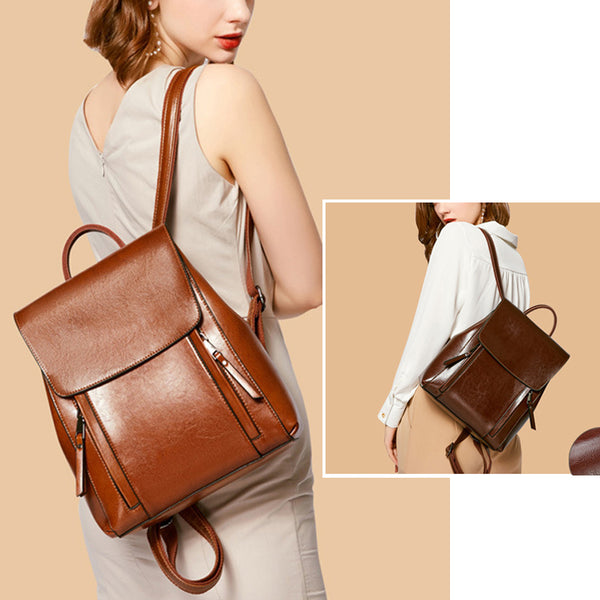 best leather backpack womens 2018 Top Grain Leather Backpack For Women Female Leather Designer Backpack – RockCow Leather Studio