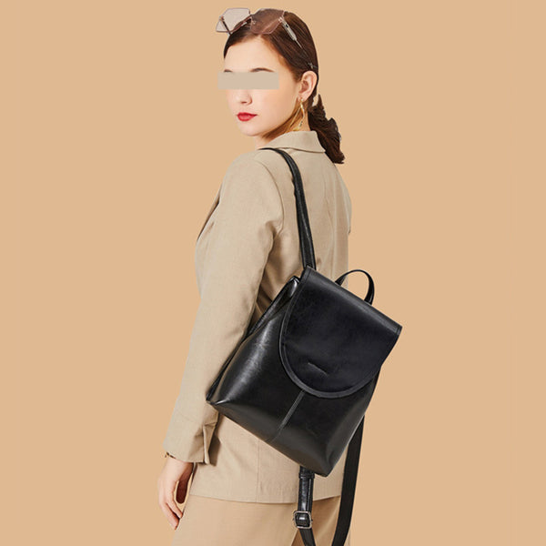 Top Grain Leather Backpack Women City Backpack Natural Cowhide Leather – RockCow Leather Studio
