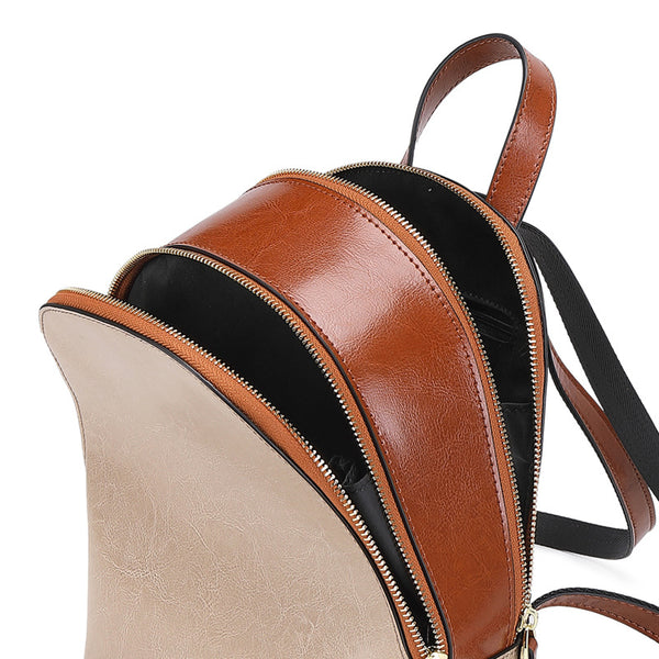 Top Grain Leather Backpack Women Travel Backpack Natural Cowhide Leath
