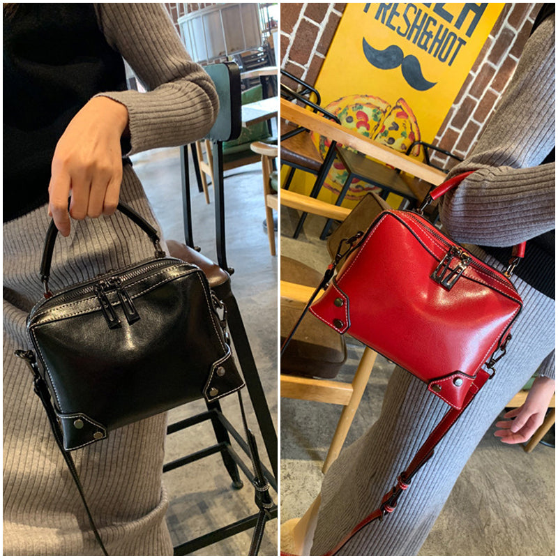Top Grain Leather Crossbody Bag Women Natural Leather Shoulder Bag Vin