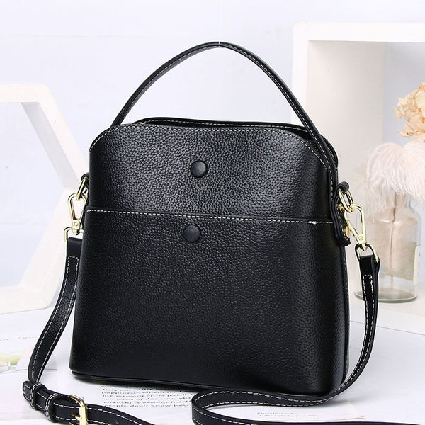 Top Grain Leather Handbag Women Natural Leather Shoulder Bag Stylish Womens Crossbody Bag