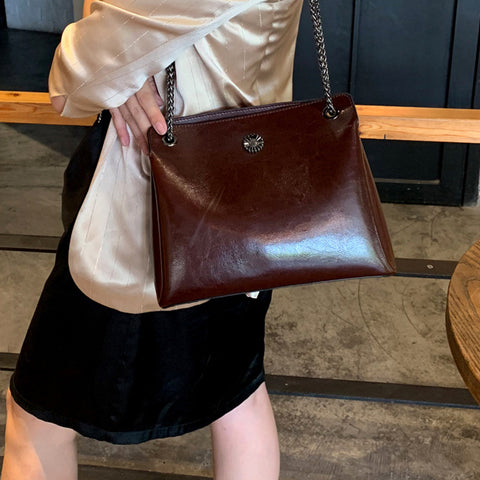 Top Grain Leather Messenger Bag Women Leather Shoulder Bag Casual Genuine Natural Leather Crossbody Bag SX55-519
