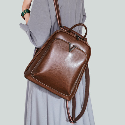 Full Grain Leather Backpack Purse, Designer Backpack, Natural Leather Fashion Backpack Gift For Her