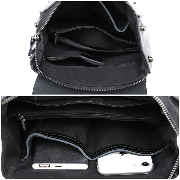 Top Grain LeatherWomen's Top Grain Leather Backpack Stylish Leather Ru