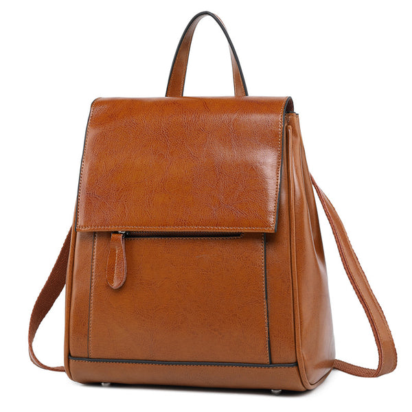 brown faux leather backpack Top Grain LeatherWomen's Top Grain Leather Backpack Stylish Leather Rucksack Ladies Leather Travel Backpacks Christmas Gift For Her Brown