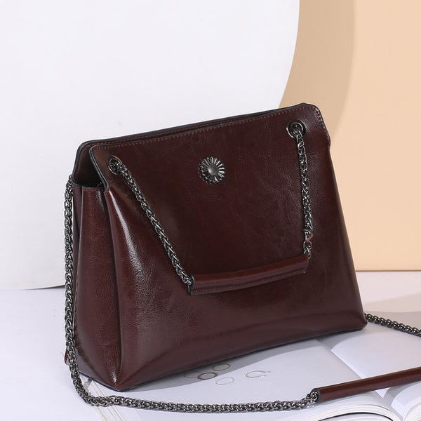Top Grain Leather Messenger Bag Women Leather Shoulder Bag Casual Genuine Natural Leather Crossbody Bag SX55-519