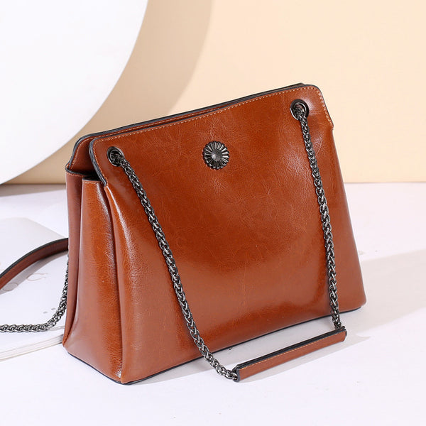 Top Grain Leather Messenger Bag Women Leather Shoulder Bag Casual Genuine Natural Leather Crossbody Bag SX55-519