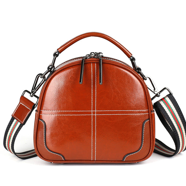 Top Grain Leather Shoulder Bag Natural Cowhide Leather Handbag Stylish Crossbody Bag For Women Gift For Her