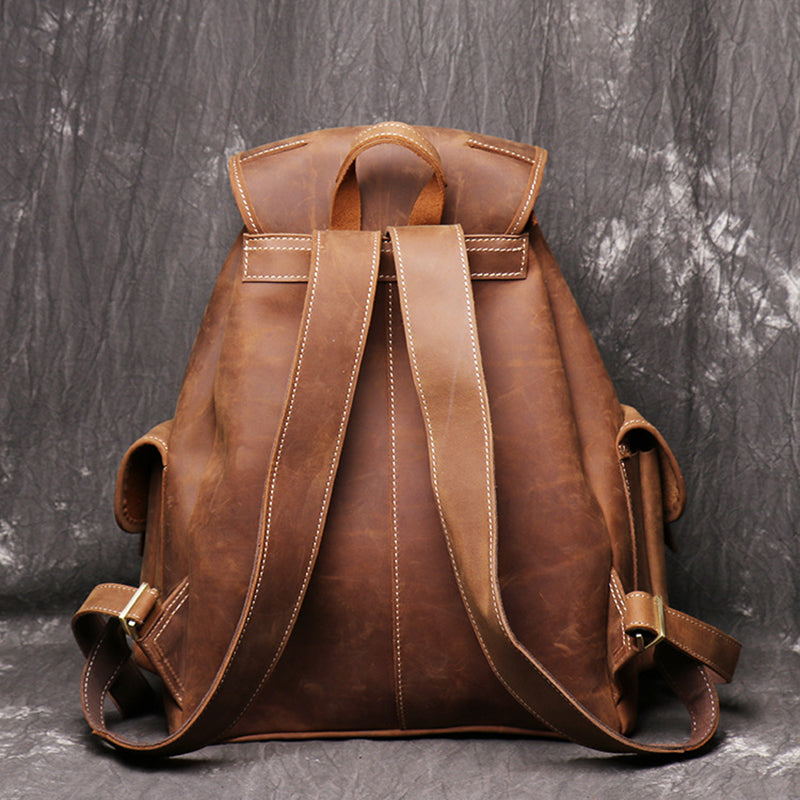 Vintage Leather Backpack College Backpacks School Backpack – RockCow Leather Studio