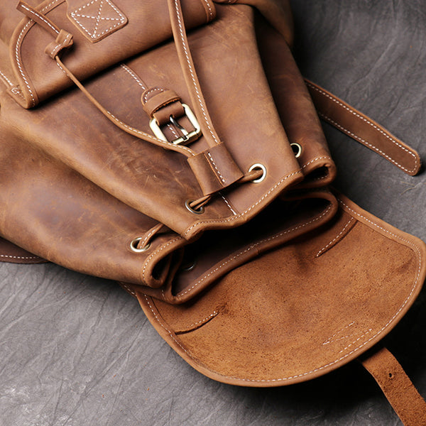 backpack little bee school college backpack vintage pu leather Vintage Leather Backpack College Backpacks School Backpack