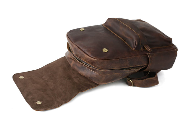 brown leather backpack nz Vintage Full Grain Leather Backpack, Handmade School Backpack, Travel –  RockCow Leather Studio