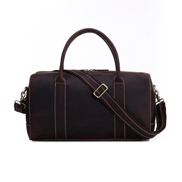 Vintage Full Grain Leather Travel Bag, Duffle Bag, Weekender Bag 8643 - ROCKCOWLEATHERSTUDIO