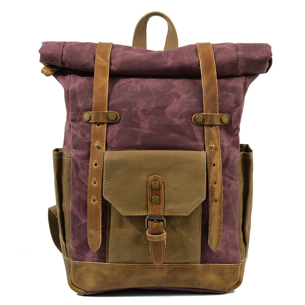 american crew backpack canvas leather Wax With Full Grain Travel Waterproof Waxed Canvas Laptop Rucksack Canvas Outdoor Backpack Plum and it takes a Width:5.500 INCH The 5 Best Backpacking Size:3/8 oz. (2 Card)