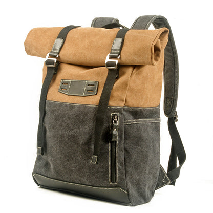 Waxed Canvas Travel Backpack Waterproof Canvas And Full Grain Leather Laptop Backpack Retro Outdoor Rucksack