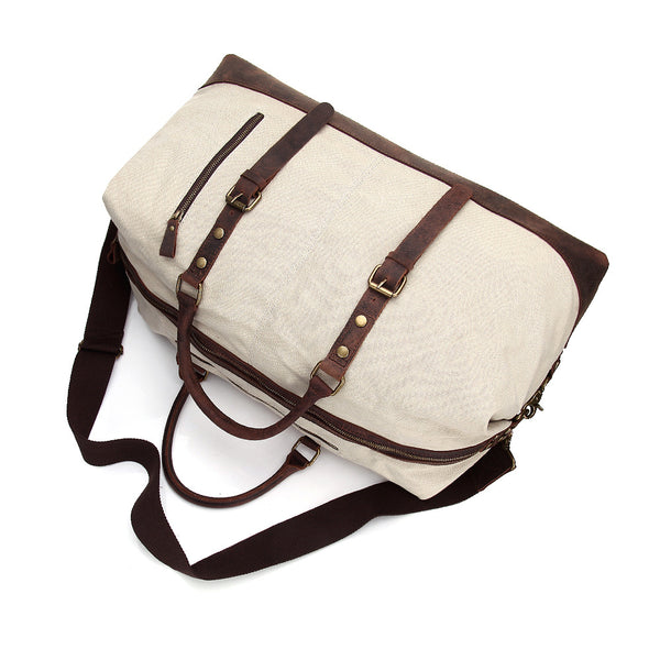 RockCow Waxed Canvas Mens Weekend Bag, Mens Duffle Bags, Gym Bag - ROCKCOWLEATHERSTUDIO