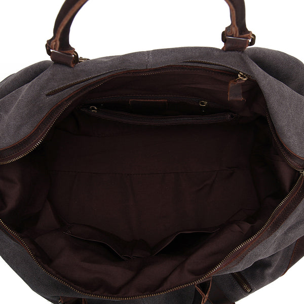 RockCow Waxed Canvas Mens Weekend Bag, Mens Duffle Bags, Gym Bag - ROCKCOWLEATHERSTUDIO