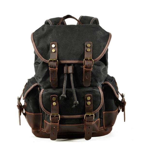 canvas leather backpack factory & Will Leather Goods MC9508 Dimensions Backpack Canvas And Leather Suppliers,