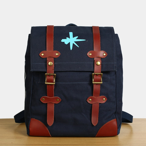 Flash Sale Men's Canvas Leather Hiking Travel Backpack Rucksack School Bag TB310 - ROCKCOWLEATHERSTUDIO