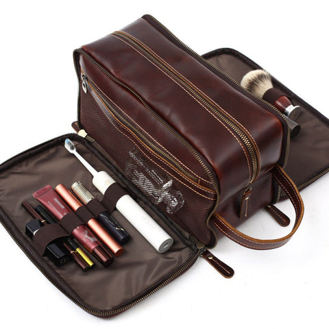 Groomsmen Gift Personalized Leather Toiletry Bag Waterproof Leather Dopp Kit Men's Shaving Kit, Groomsmen Proposal