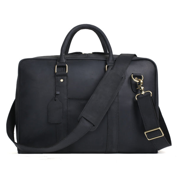 Black Genuine Leather Briefcase, Messenger Bag, Laptop Bag, Men's Hand ...
