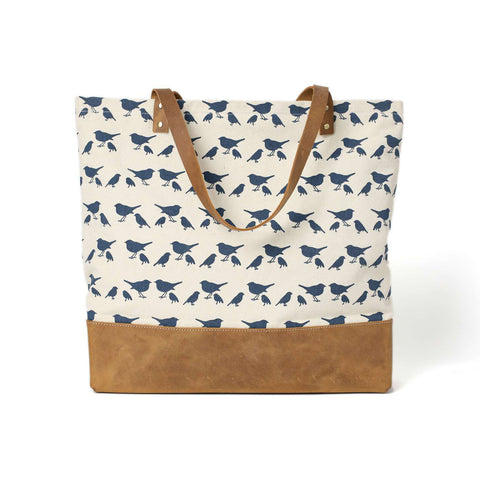 Canvas Tote Bags With Leather Trimming, Shopper Bags, Ladies Handbags 14050 - ROCKCOWLEATHERSTUDIO