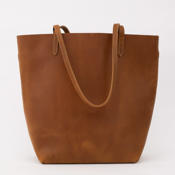 Crazy Horse Leather Tote Bag Vintage Leather Handbag Big Capacity Women Everyday Tote